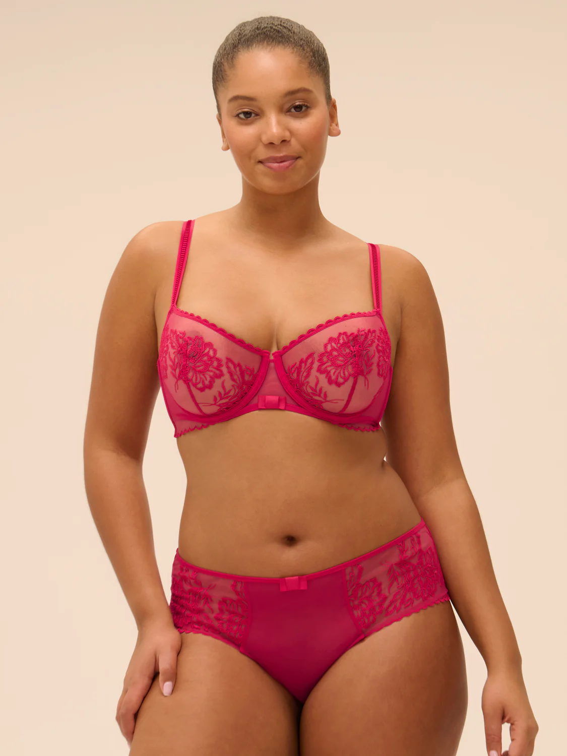 Half cup bra - Cranberry - Image 13
