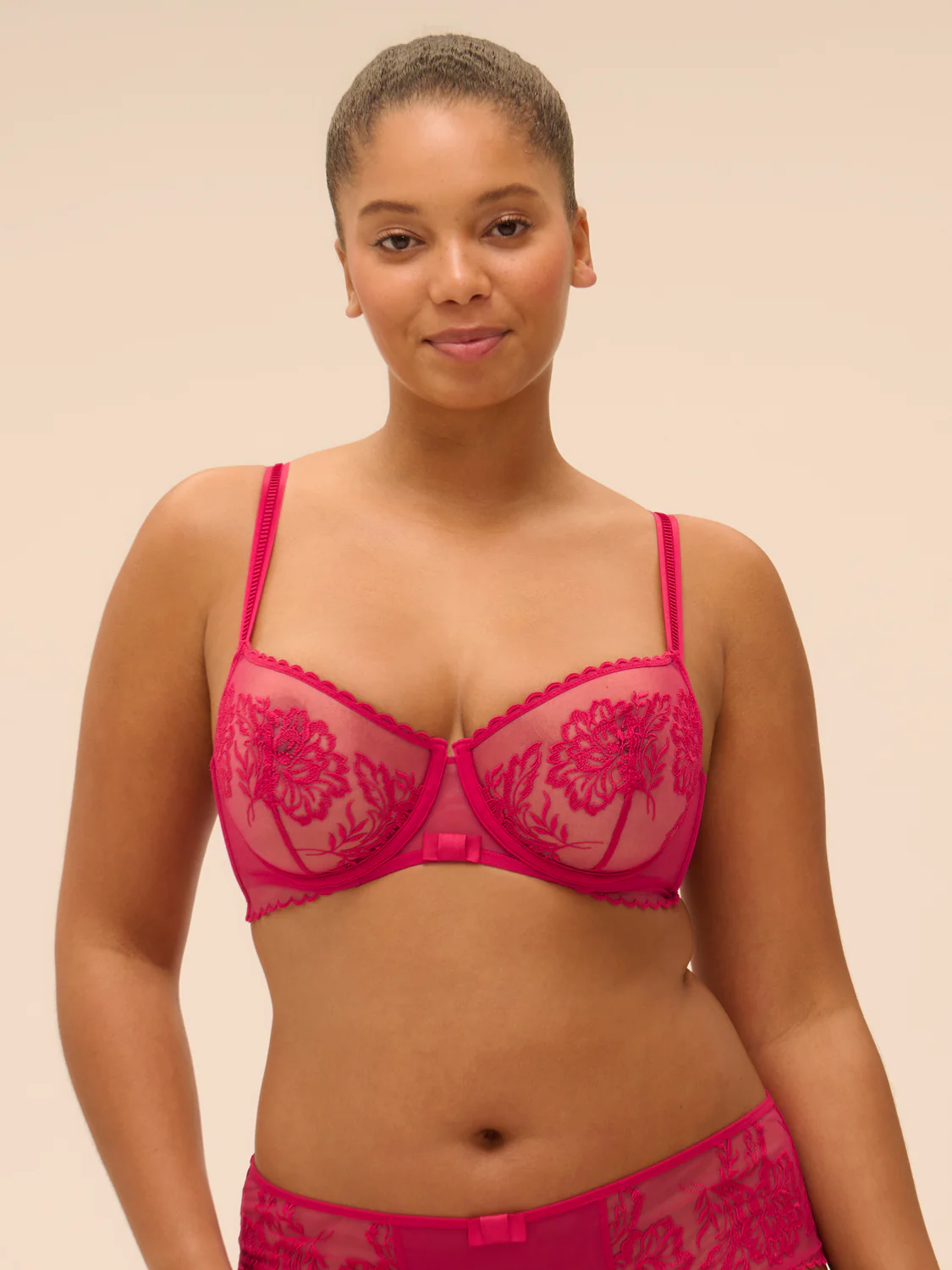Half cup bra - Cranberry - Image 9