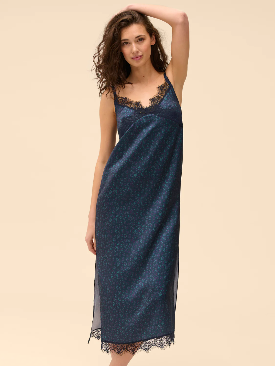 Long Nightdress - Feline Blue