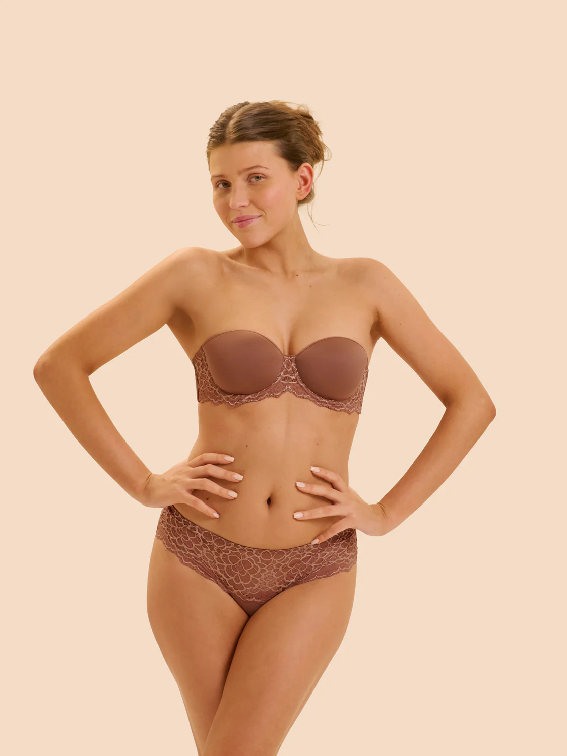 Non padded strapless bra, spacer 3D - Coco brown - Image 5