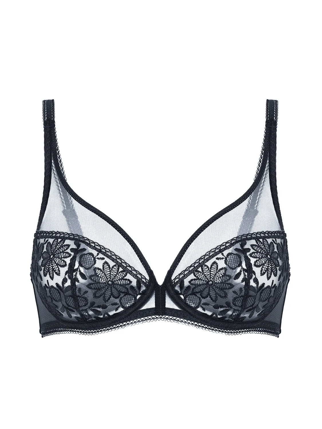 Plunging underwired bra - Black - Image 5