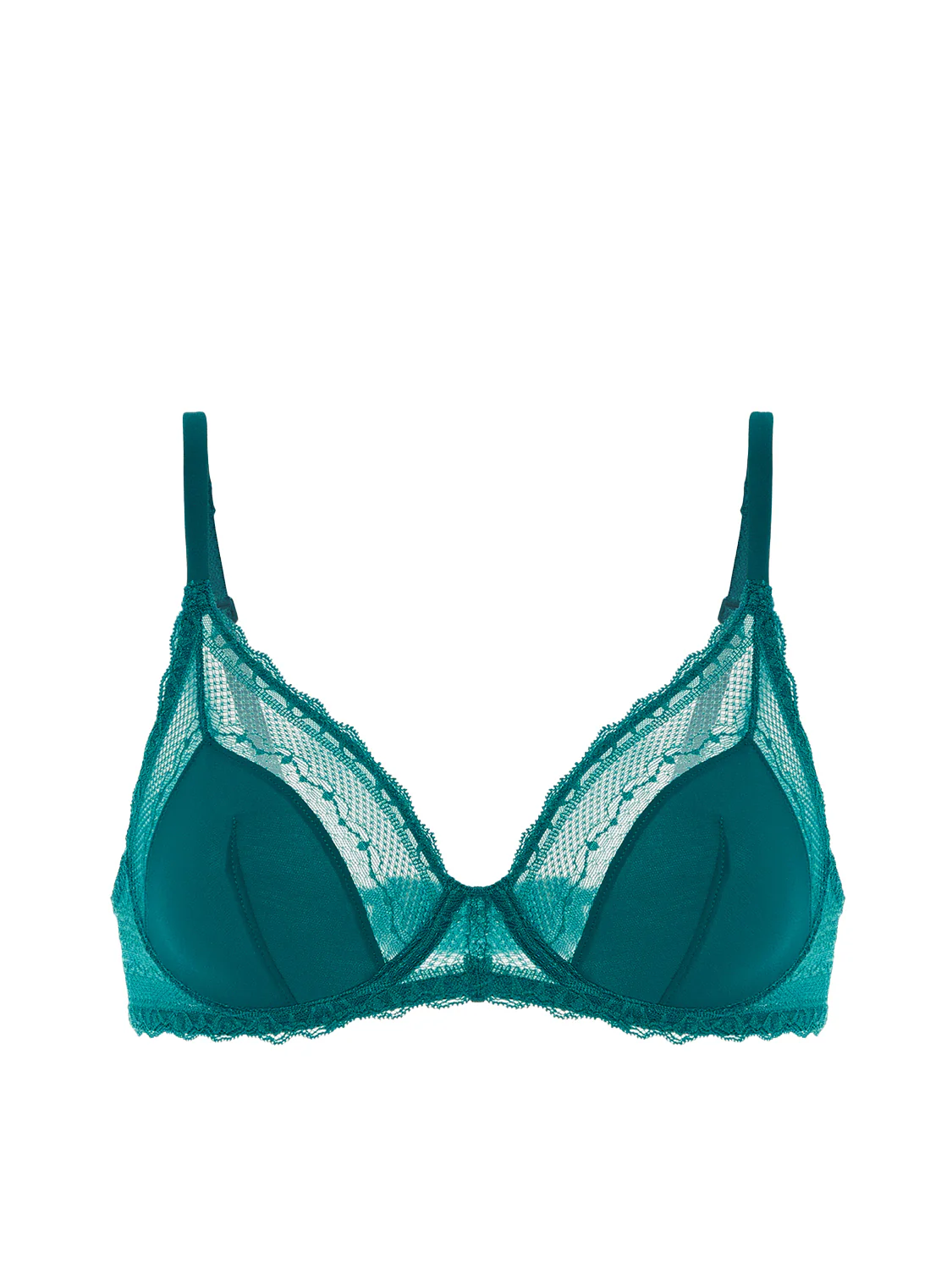 Plunging underwired bra - BLUE - Image 16