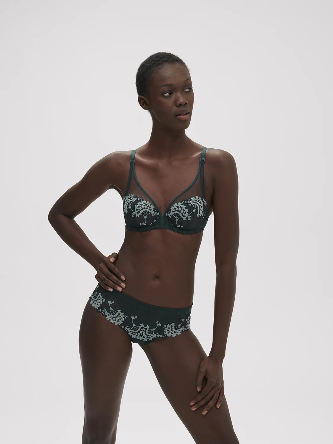 Plunging underwired bra - Kolsaï Green - Image 3