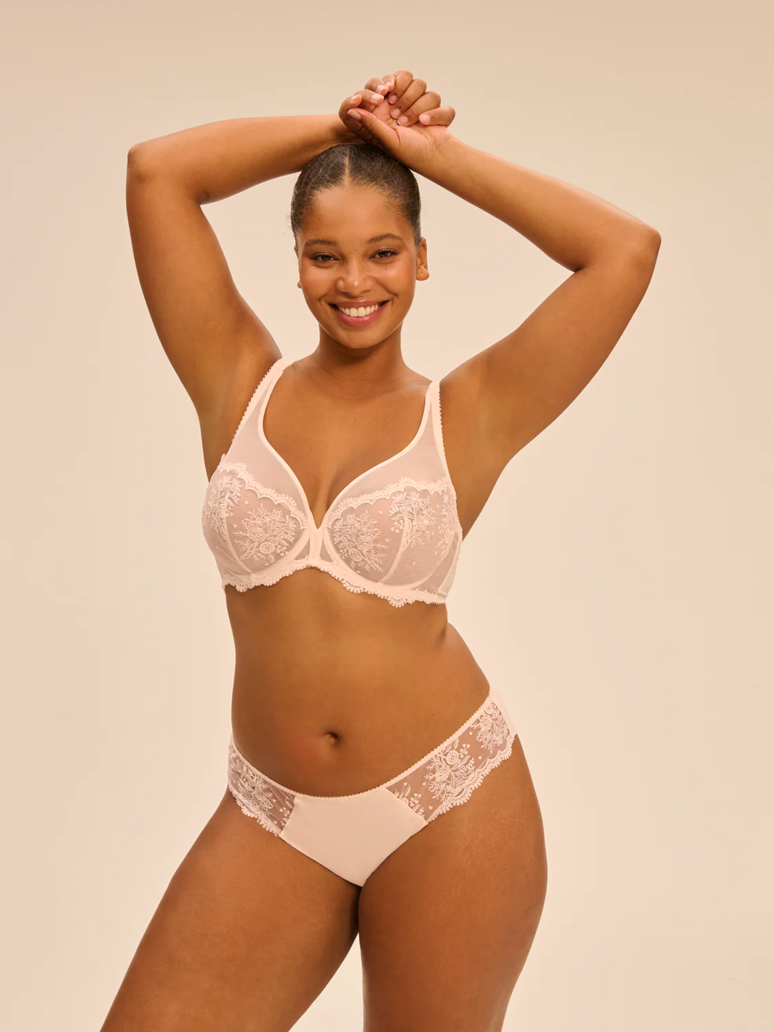 Plunging underwired bra - Sakura pink - Image 10
