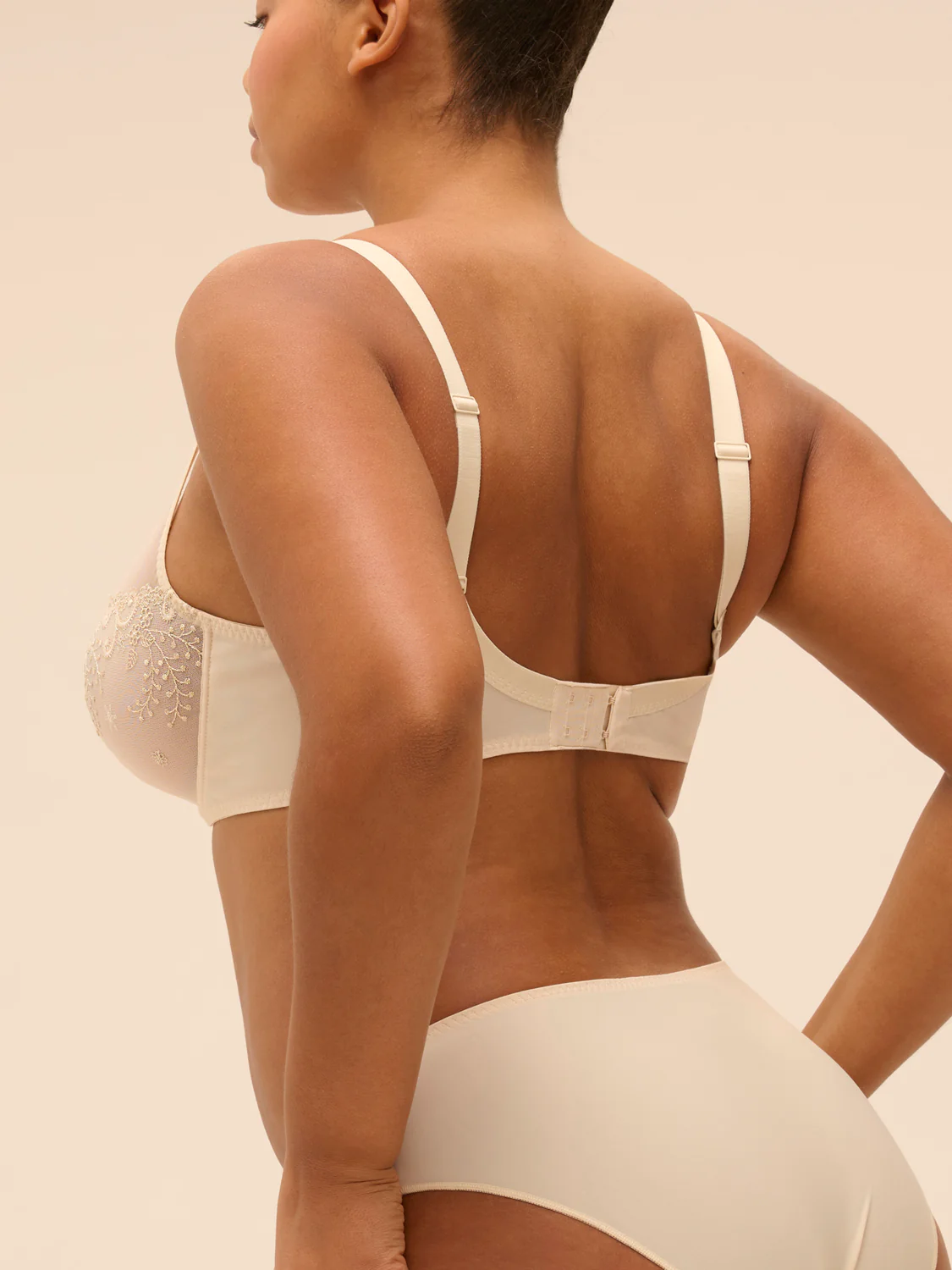 Plunging underwired bra - Topaz Beige - Image 11
