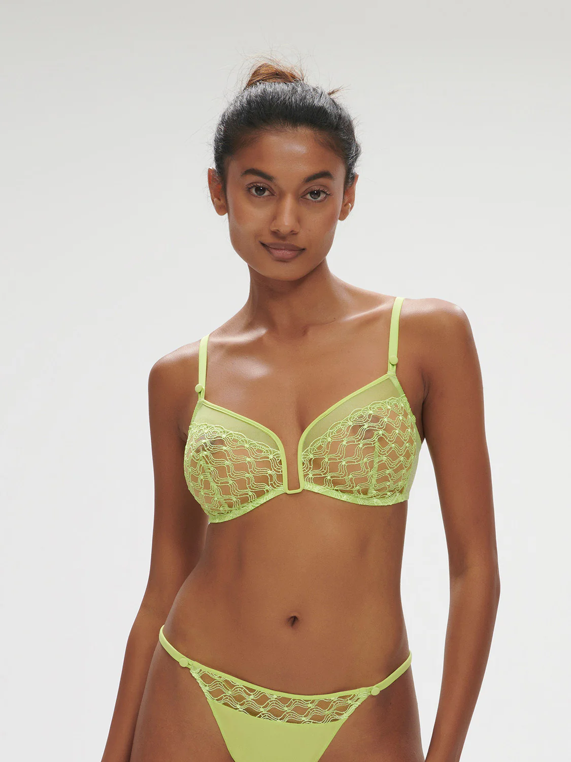 Soft cup triangle bra - Lime