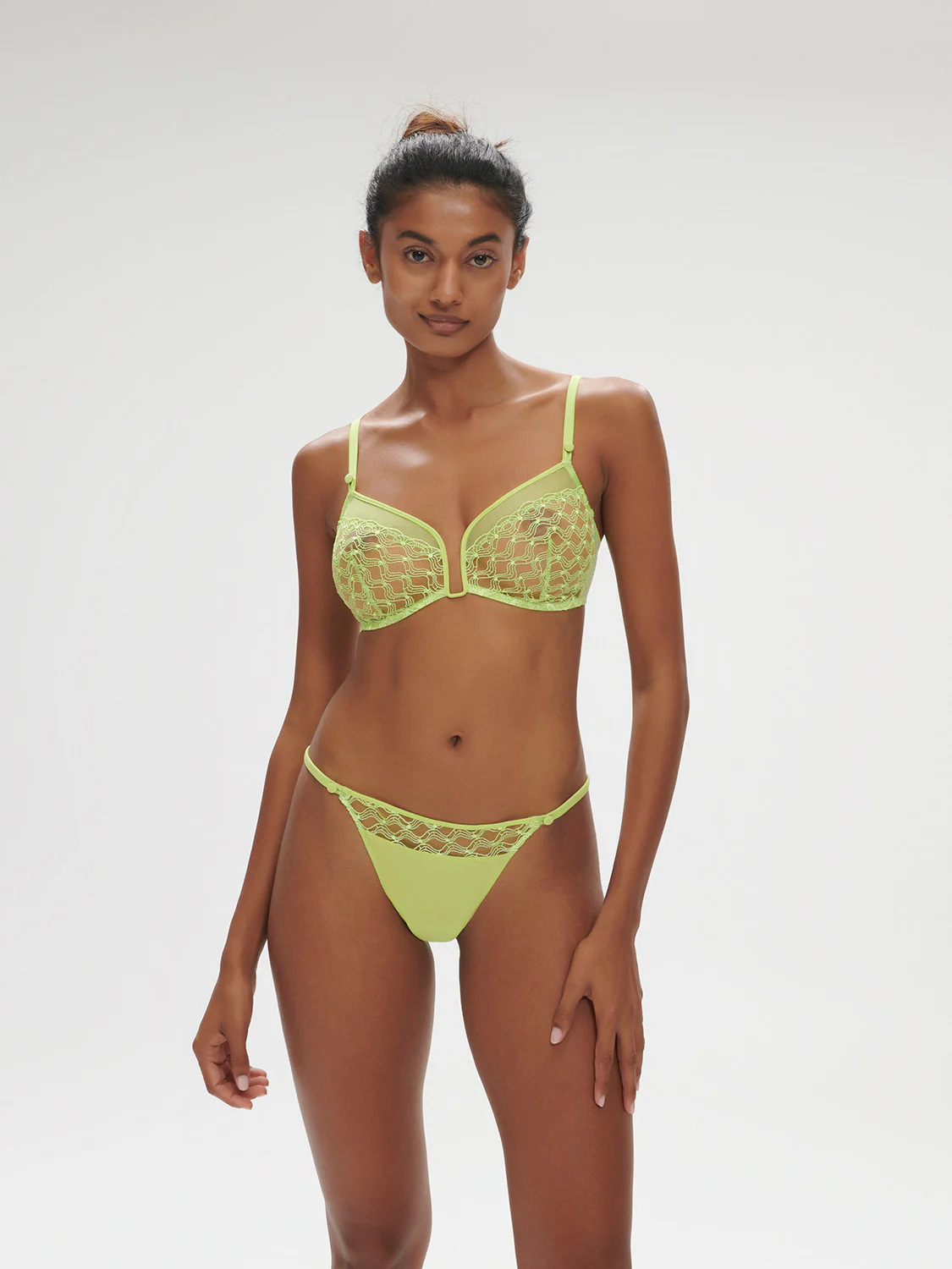 Soft cup triangle bra - Lime - Image 5