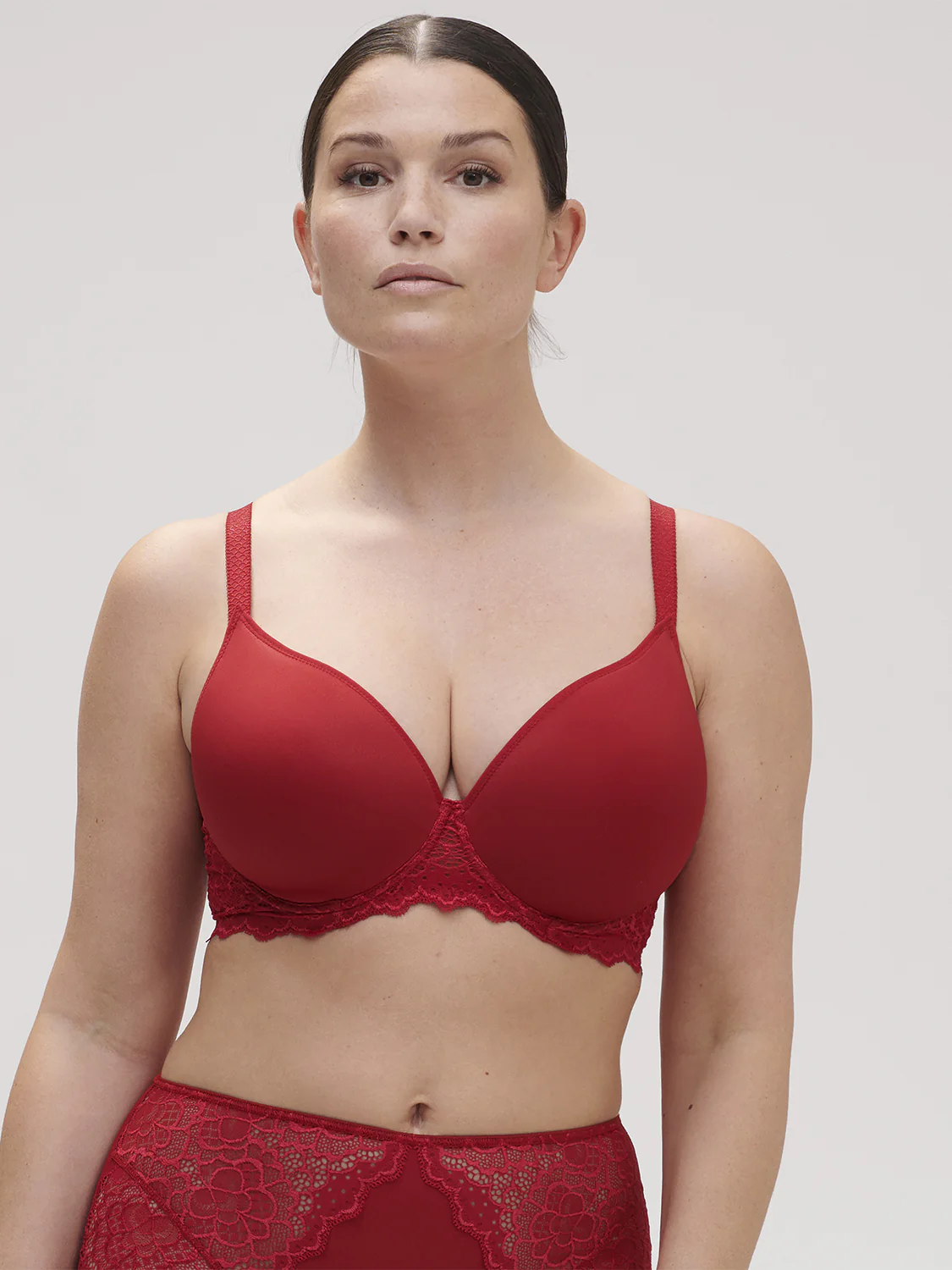 Spacer plunge bra - Tango Red - Image 6