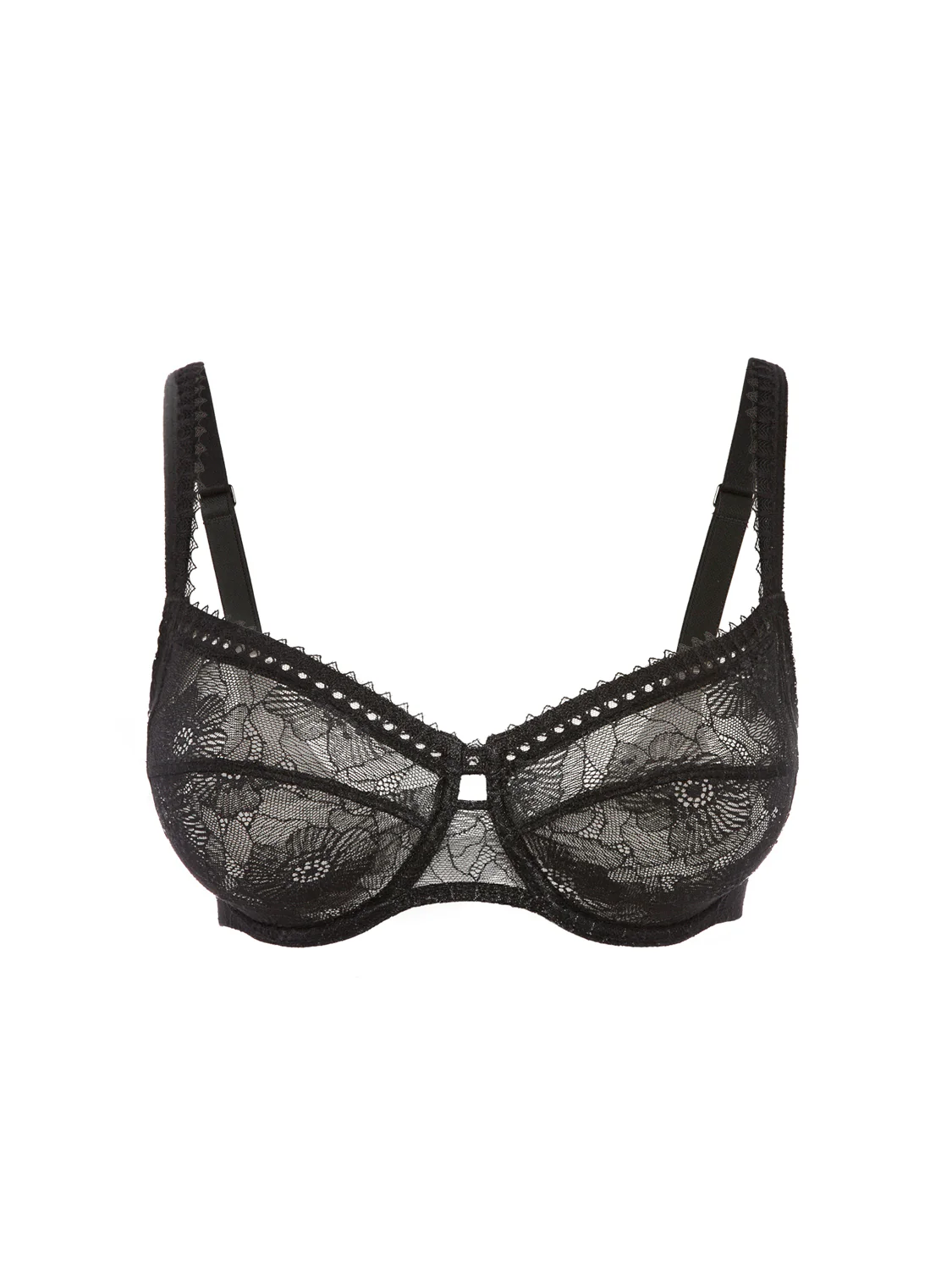 Squared neckline full cup bra - Black - Image 5