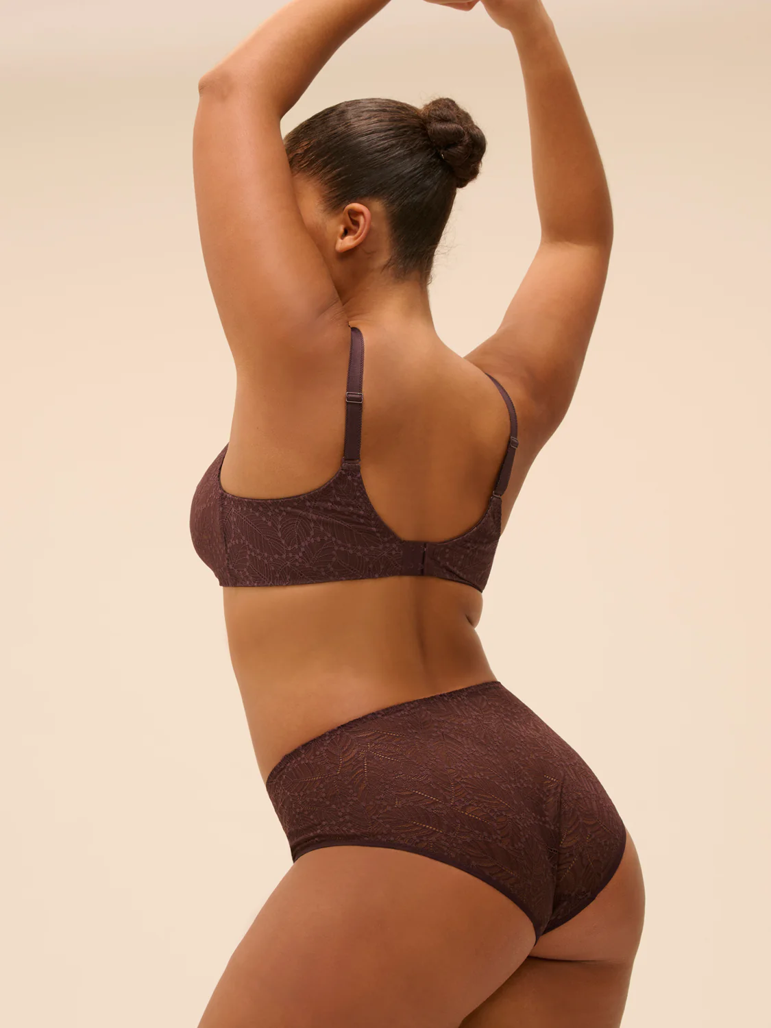 Structured wireless bra - Dark Brown - Image 12
