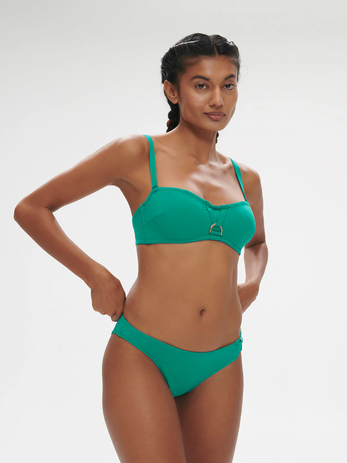 Underwired bandeau bikini top - Waterfall Green - Image 4