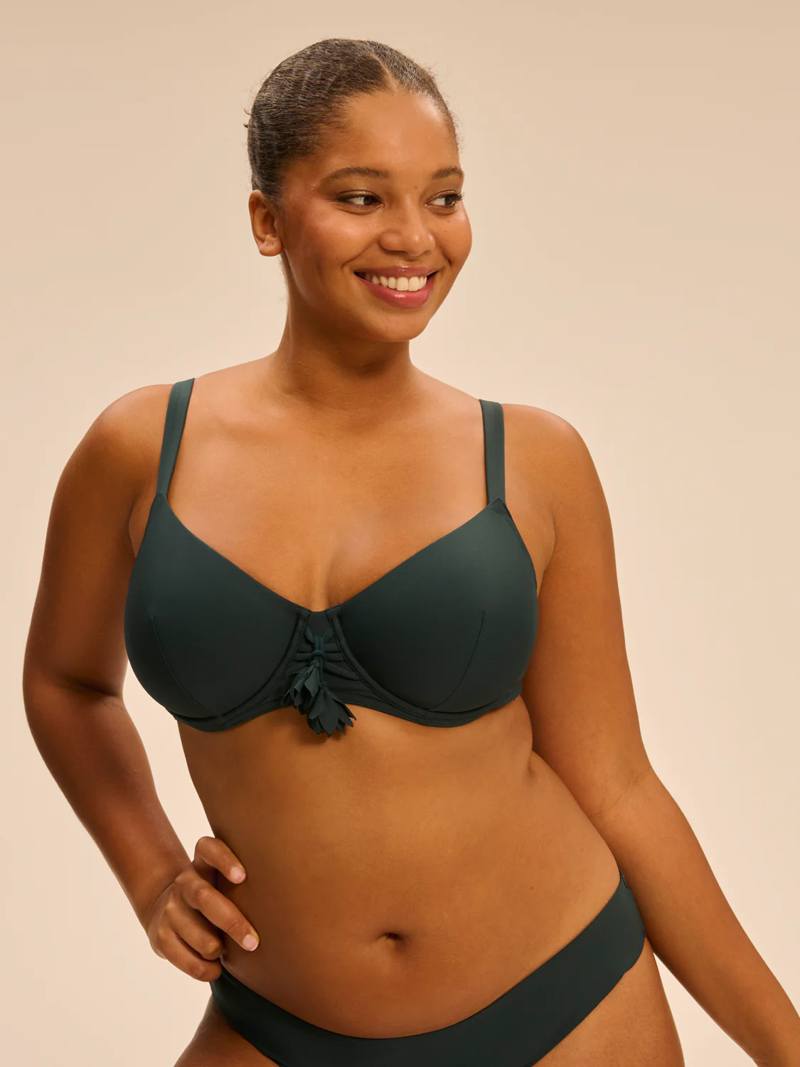 Underwired bikini top - Tropical Green - Image 2