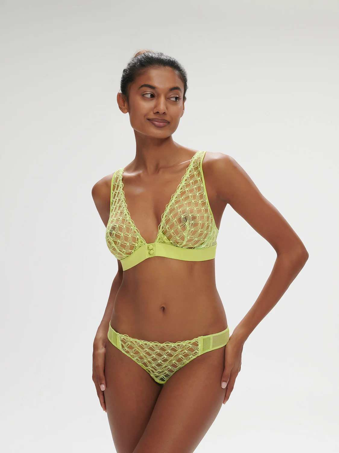 Underwired triangle bra - Lime - Image 4